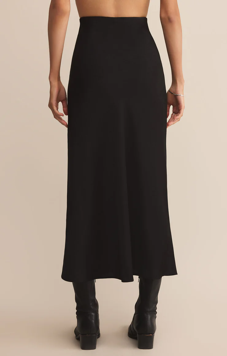 Izabel Luxe Satin Skirt Black