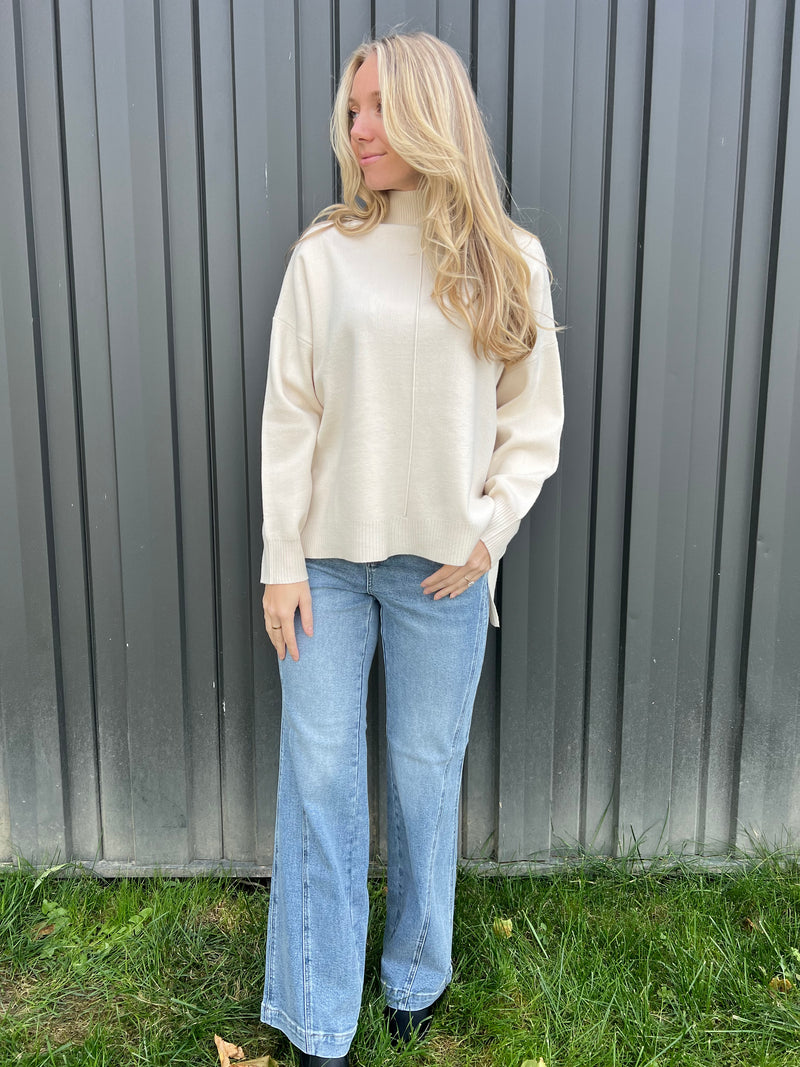 Miranda Mock Neck Seam Front Sweater