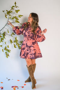 Kaley Floral Belted Mini Dress