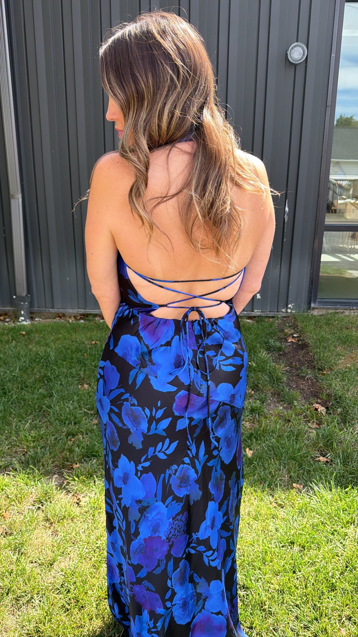 Ellie Floral Draped Halter Neck Maxi Dress