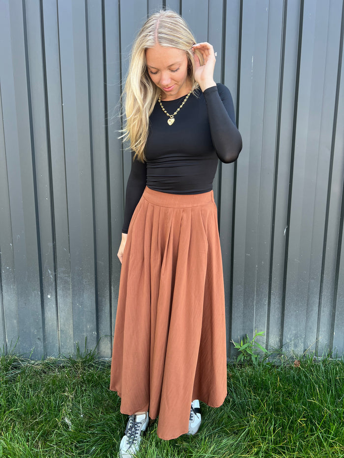 Brenda Brown Midi Skirt