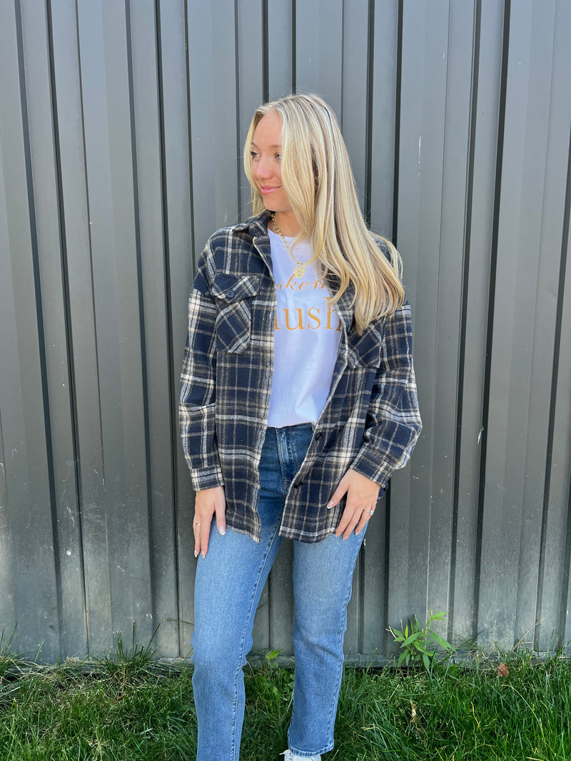 Navy Plaid Jacket