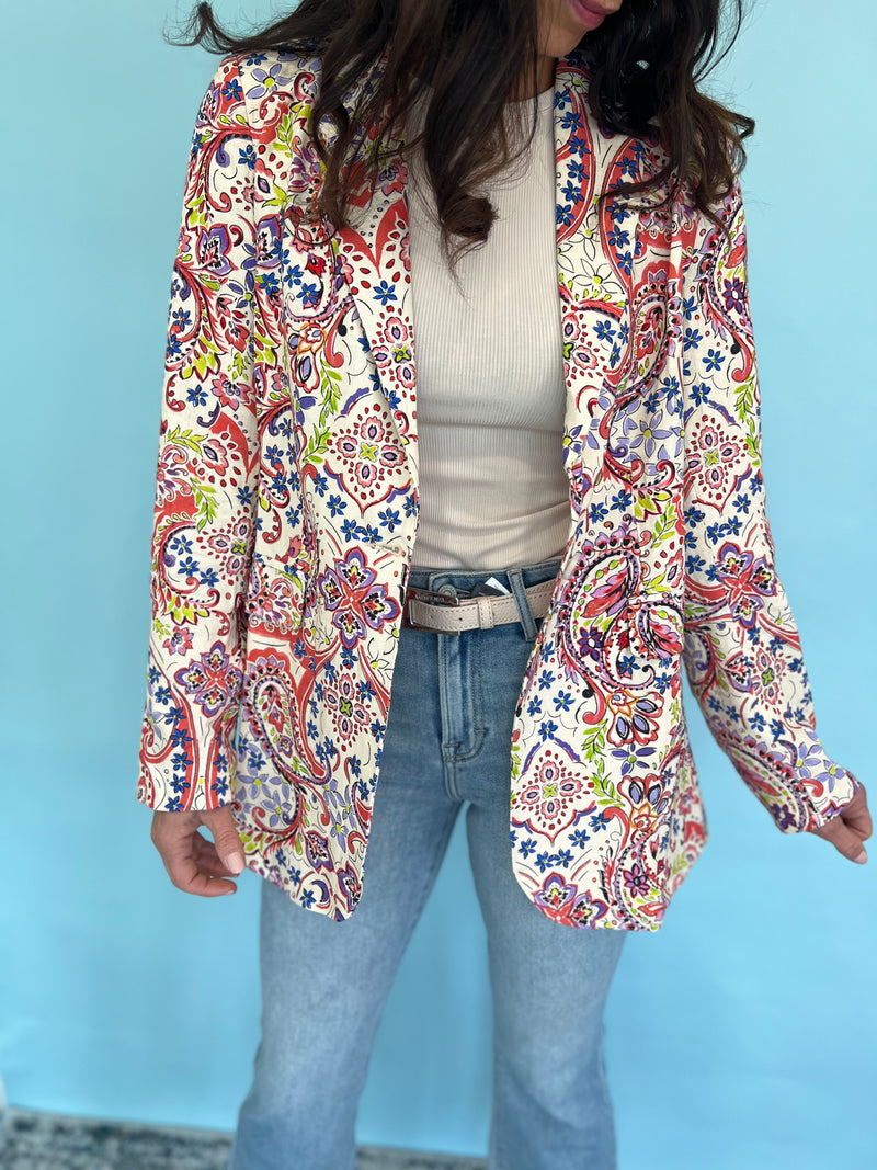 Paisley Print Blazer