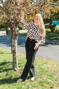 Black Corduroy High Waisted Wide Pant