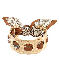 Wavy Cuff Scarf Bracelet Brown