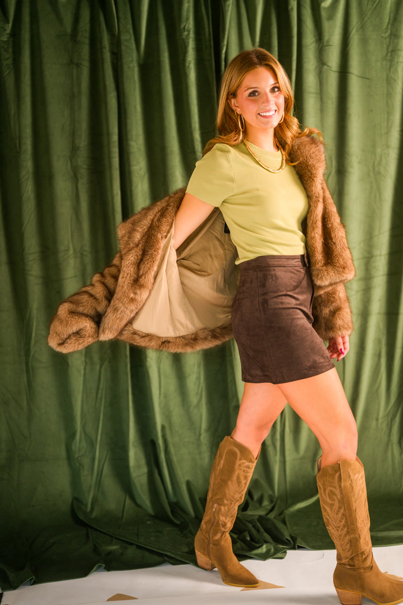 Perri Suede Mini Skirt