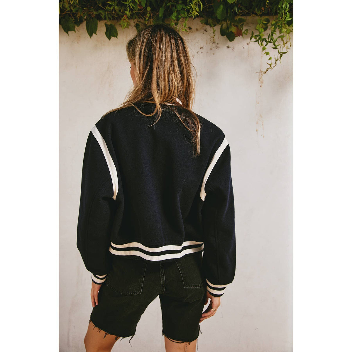 Cropped Varsity Bomber Jacket