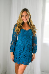 Lace-y Days in Teal Dress