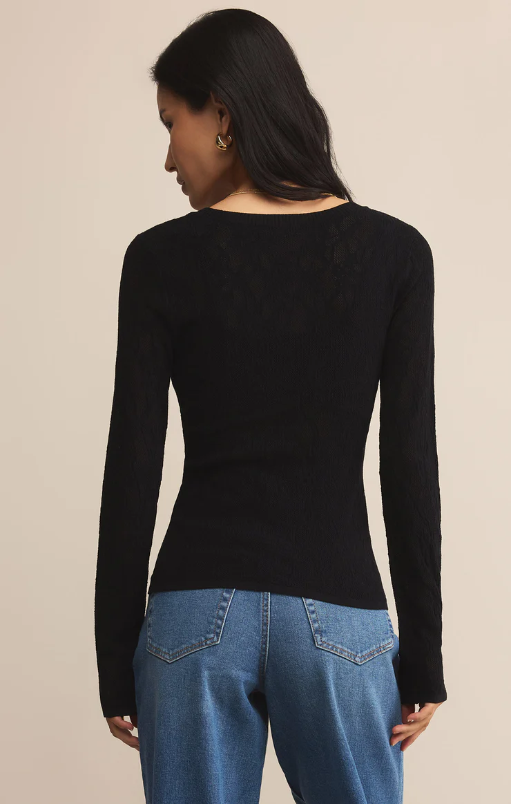 Tibi Scoop Mesh Sweater Black