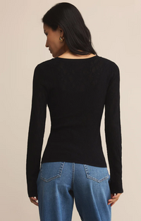 Tibi Scoop Mesh Sweater Black