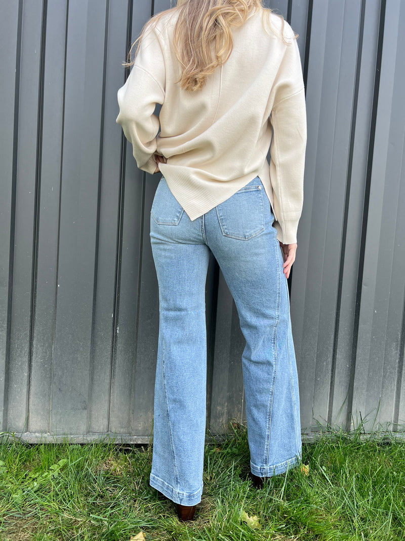 Sia Side Seam Retro Wide Judy Blue Jean