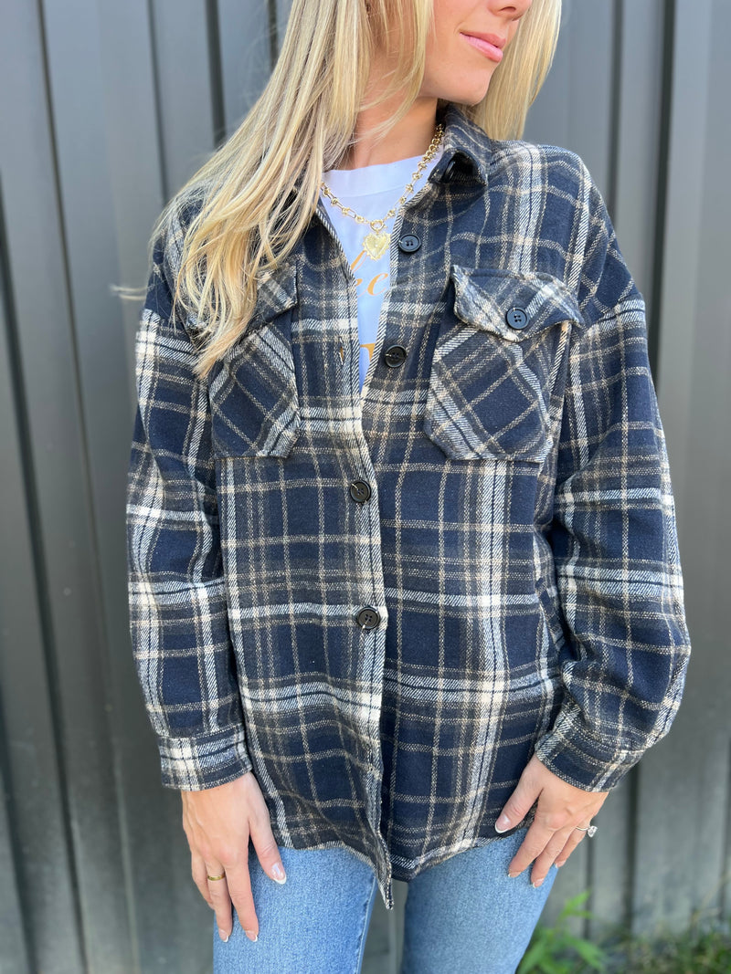 Navy Plaid Jacket