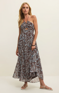 Lanie Zinn Floral Maxi Dress Chocolate Cherry