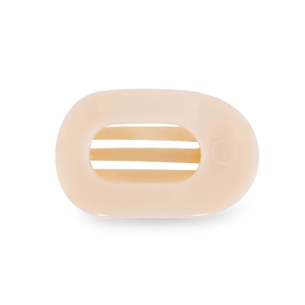 Almond Beige Small Flat Round Hair Clip