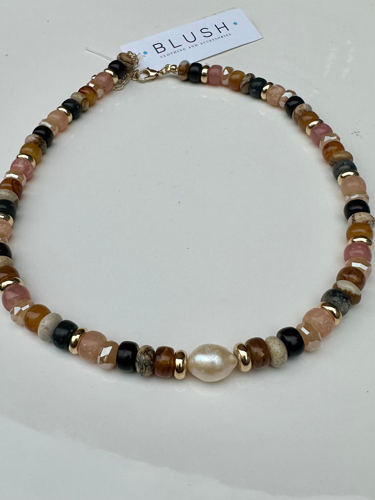 Natural Stone & Mix Bead Necklace