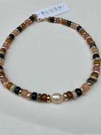 Natural Stone & Mix Bead Necklace