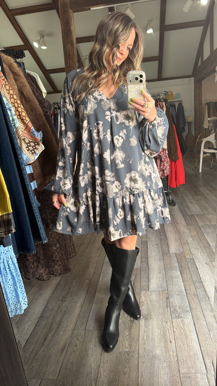 Fawning For Floral Tiered Dress