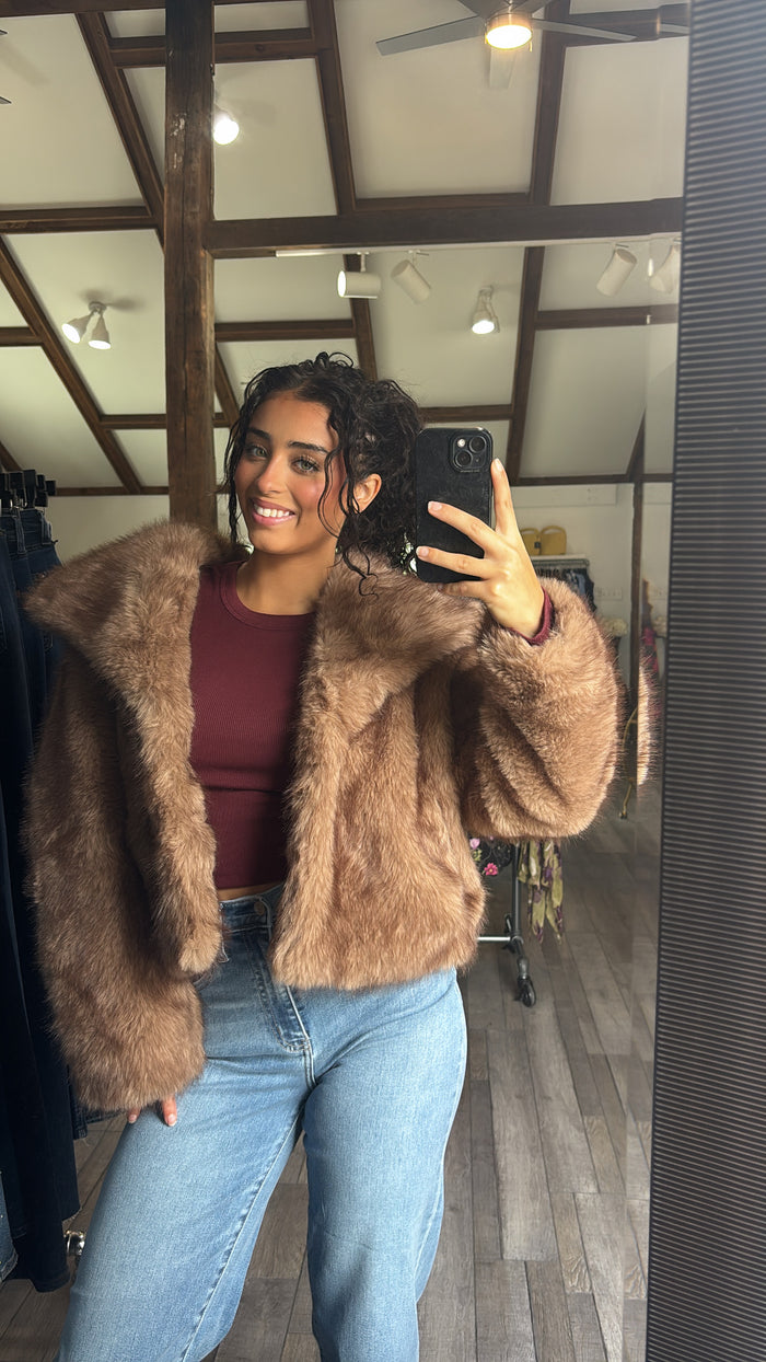 Mocha Memory Faux Fur Jacket