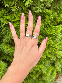 Hammered Double Band Ring Silver Dipped