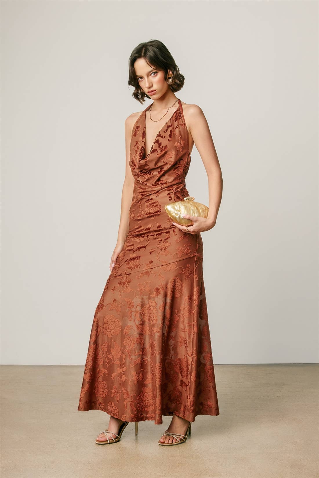 Floral Velvet Burnout Maxi Dress