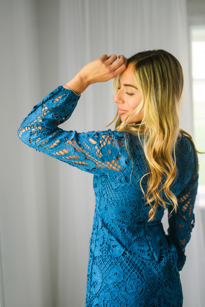 Lace-y Days in Teal Dress