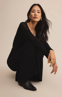 Tibi Scoop Mesh Sweater Black