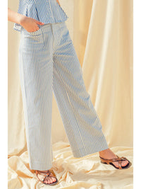 Blue & White Stripe Pocket Pant