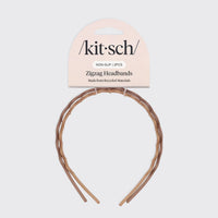 Recycled Plastic Zig Zag Headband 2pc - Neutral