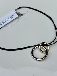 Double Round Ring & Cord Necklace