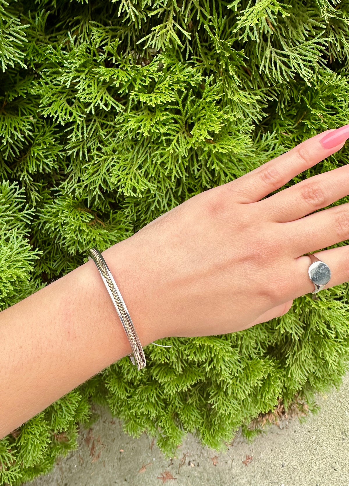 Twist Chain & Metal Cuff Bracelet