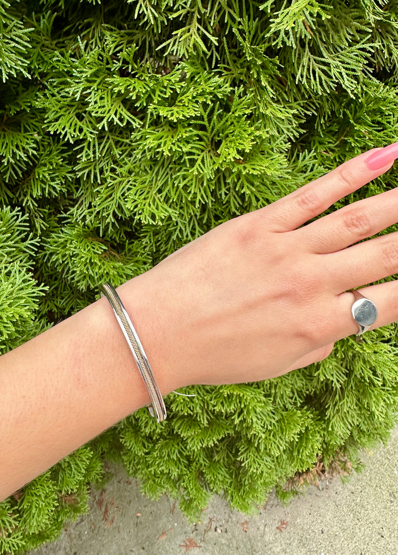 Twist Chain & Metal Cuff Bracelet