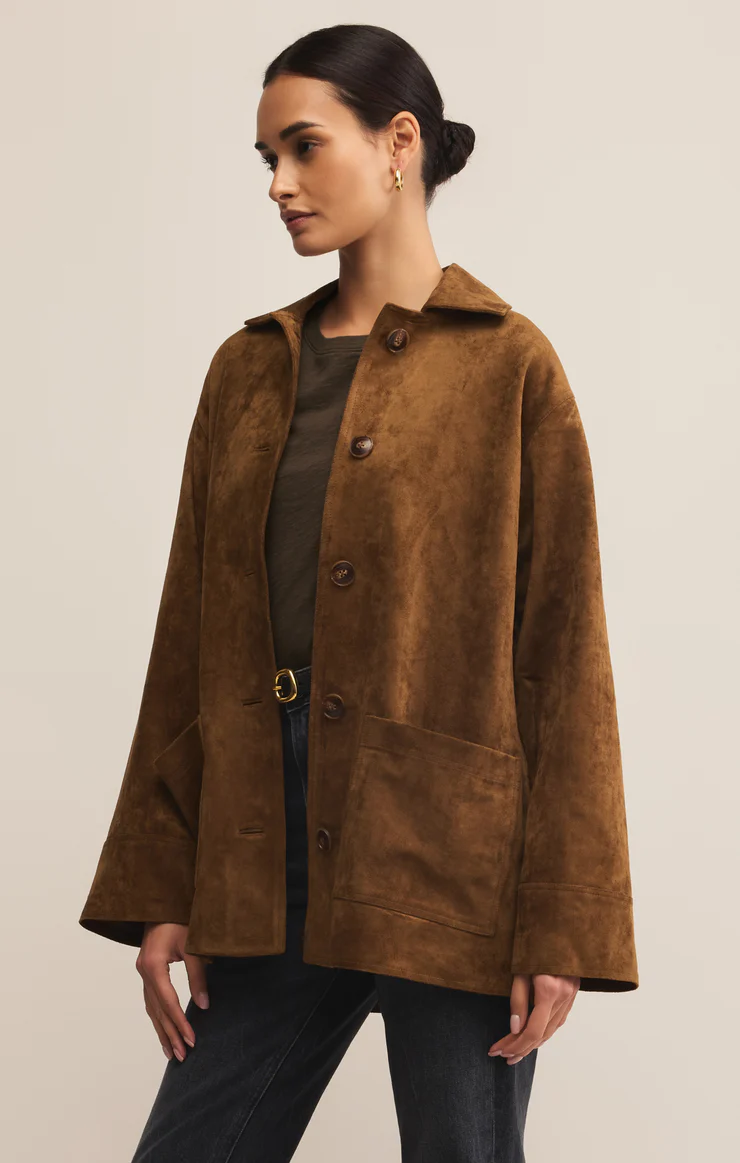 Decker Suede Chore Jacket Cognac