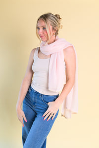 Thin Scarf with Crochet Seam