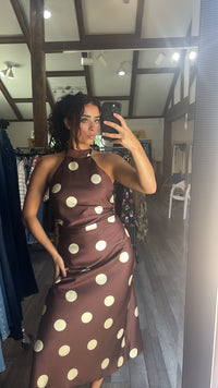 Vivian Halter Neck Polka Dot Dress