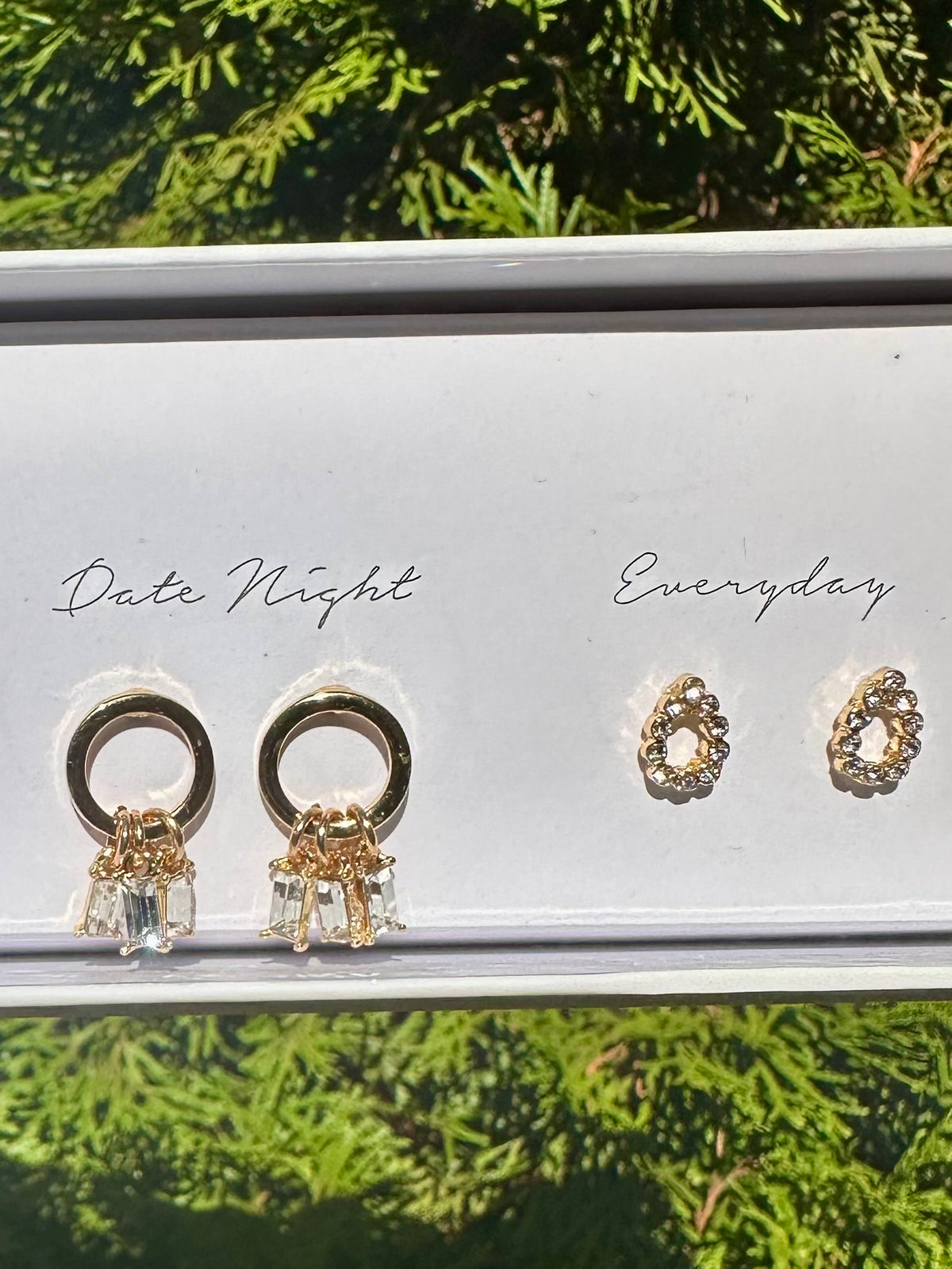 Crystal & Crescent 5 Earring Set