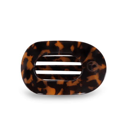 Tortoise Medium Flat Round Hair Clip