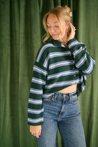 Hunter Green Stripe Cardigan