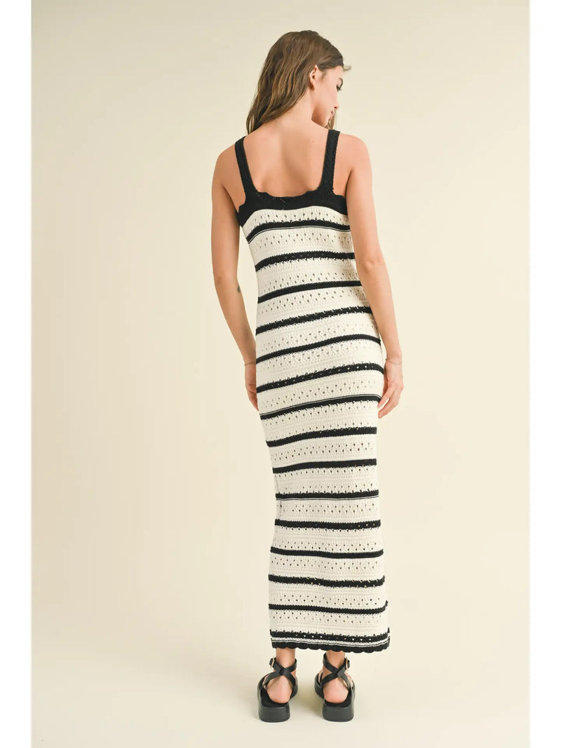 Claire Crochet Stripe Dress