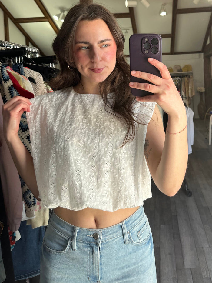 Bubble Eyelet Top