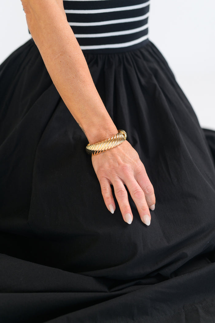 Croissant Textured Metal Bracelet