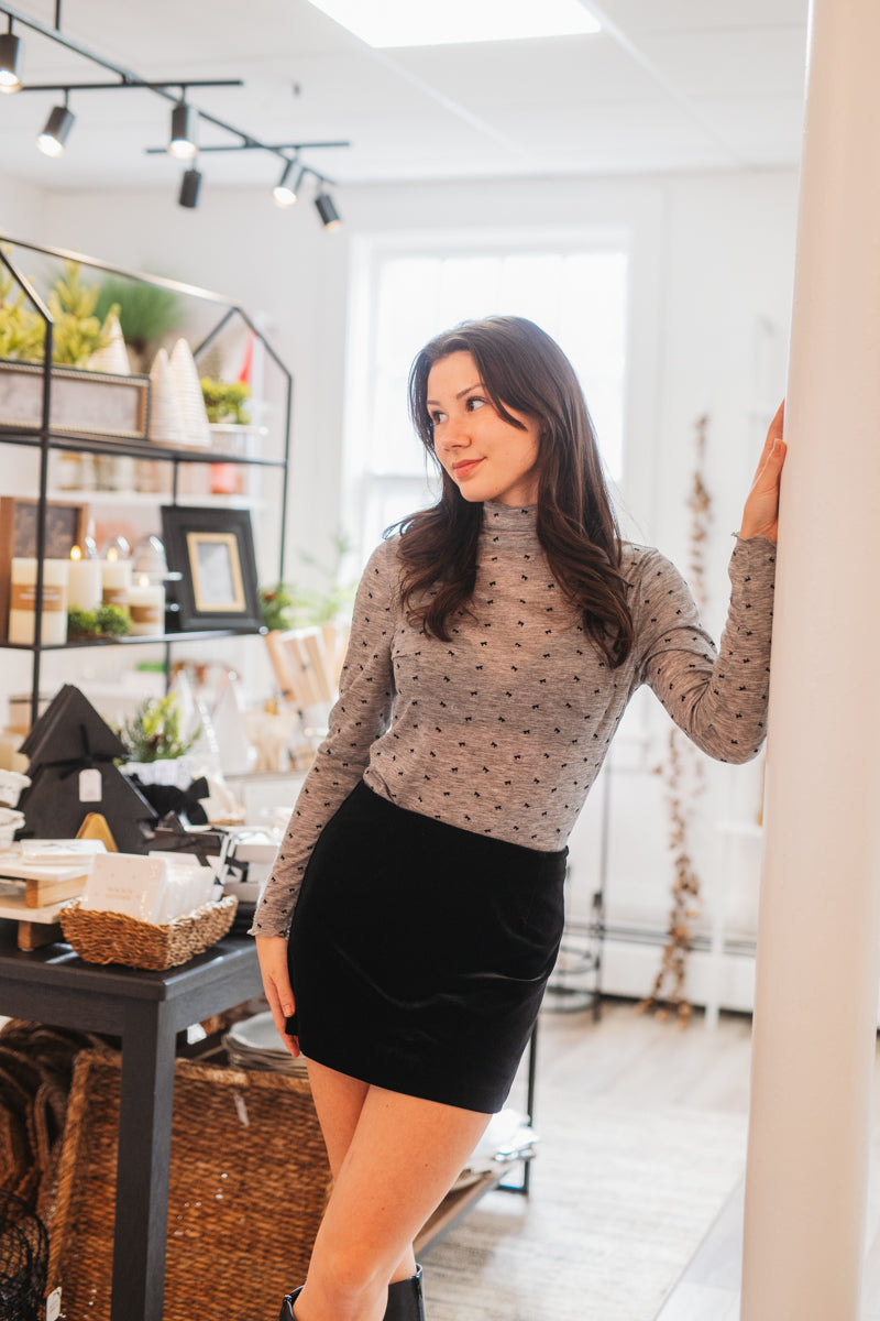 Cindi Skirt Black Velvet