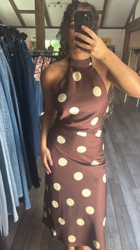 Vivian Halter Neck Polka Dot Dress