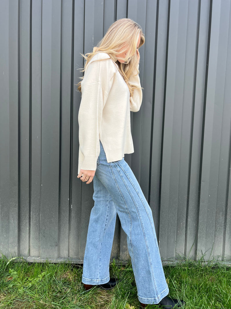 Sia Side Seam Retro Wide Judy Blue Jean