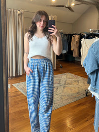Blue & White Checker Pant