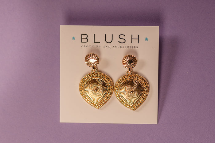 Reverse Textured Teardrop Earring