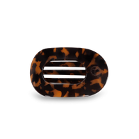 Tortoise Small Flat Round Hair Clip