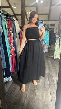 Sheryl Square Neck Crop Top & Midi Skirt Set