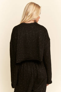 RHINESTONES SPECKLED FLEECE LOUNGE SET