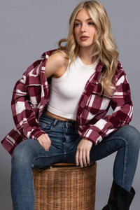 Check Fleece Shacket- 2 colors