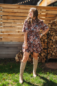 Mocha Bloom Belt Dress